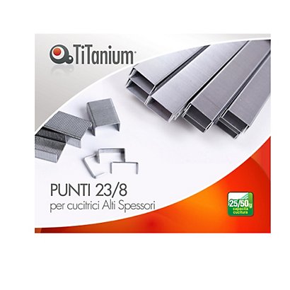 TITANIUM Punti metallici - 23/8  - conf. 1000 pezzi - 1