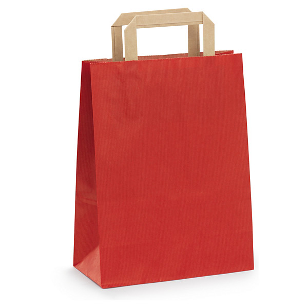 Tmavé Kraftové tašky červené 220x280x100 mm | RAJA® - 1