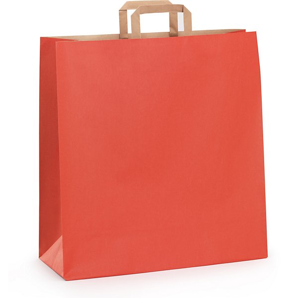 Tmavé kraftové tašky červené 450x480x170 mm | RAJA - 4