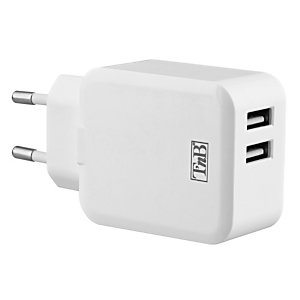 TNB Chargeur secteur 2 ports USB-A - Blanc