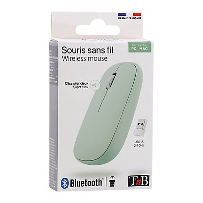 TNB Souris sans fil 2 en 1  Iclick - Bluetooth et dongle USB - Vert - 1