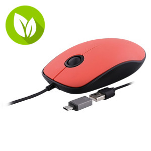 TNB Sunset Ratón óptico con cable USB-A y USB-C, ambidiestro, 3 botones y rueda de desplazamiento, 1.000 dpi, rojo, MUSUNSETRD TNB Sunset Ratón óptico con cable USB-A y USB-C, ambidiestro, 3 botones y rueda de desplazamiento, 1.000 dpi, rojo, MUSUNSETRD