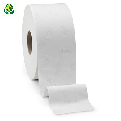 Toalettpapper på rulle - Tork® Mini Jumbo T3 - Vitt präglat
