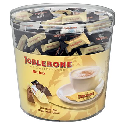 Toblerone Boîte de 113 Mini 8g - Tiny Lait / Blanc / Noir
