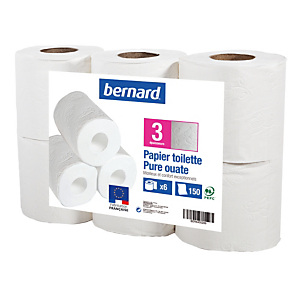 Toiletpapier Bernard 3-laags, set van 6 rollen Toiletpapier Bernard 3-laags, set van 6 rollen