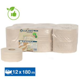 Toiletpapier Lucart EcoNatural voordelig, set van 12 mini rollen