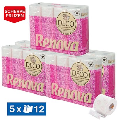 Toiletpapier Renova 4-laags met lotion, set van 60 rollen - 1