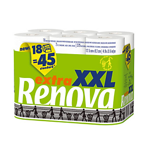 Toiletpapier Renova Compact Extra XXL, doos van 18 rollen Toiletpapier Renova Compact Extra XXL, doos van 18 rollen