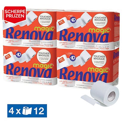 Toiletpapier Renova Magic 2-laags, set van 48 rollen - 1