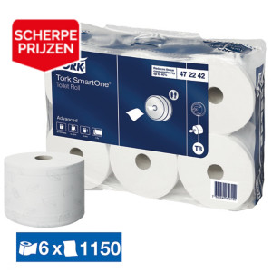 Toiletpapier Tork Advanced SmartOne, set van 6 maxi rollen