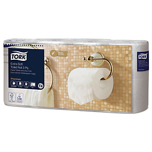 Toiletpapier Tork Premium extra zacht 3-laags, set van 56 rollen Toiletpapier Tork Premium extra zacht 3-laags, set van 56 rollen