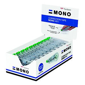 TOMBOW Roller de correction MONO AIR4 4,2mm x 10m Translucide - Pack de 15 + 5 OFFERTS