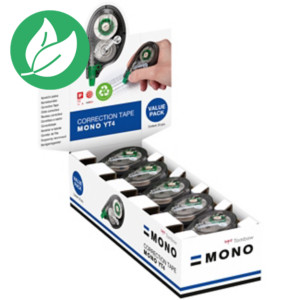 TOMBOW Roller de correction MONO TAPE 4,2mm x 10m Translucide - Pack de 15 + 5 OFFERTS