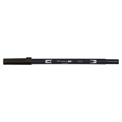 TOMBOW Rotulador punta de fibra de pincel, doble punta, Negro