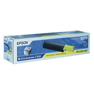 Toner Epson n°S050187 jaune pour imprimantes laser