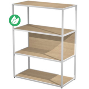 Top sur-meuble Presto H.119 cm Chêne - Structure métal Blanc Top sur-meuble Presto H.119 cm Chêne - Structure métal Blanc