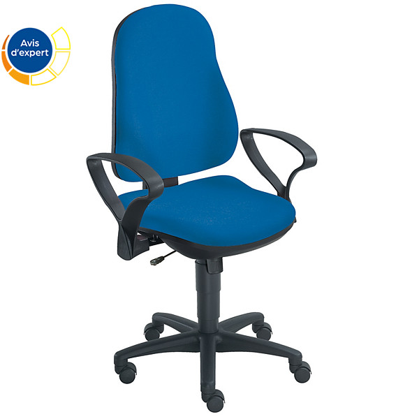 Topstar Siège de bureau Noa en tissu sans accoudoir - Bleu - 1
