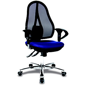 TOPSTAR Open Point® Deluxe SY Silla de oficina de malla, altura 103-111 cm, azul y negro