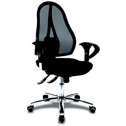 TOPSTAR Open Point® Deluxe SY Silla de oficina, malla y tela, altura 103-111 cm, negro - 1