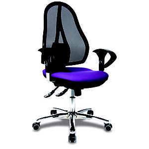 TOPSTAR Open Point Sincro Deluxe Silla de oficina, malla y tela, altura 101-109 cm, violeta y negro