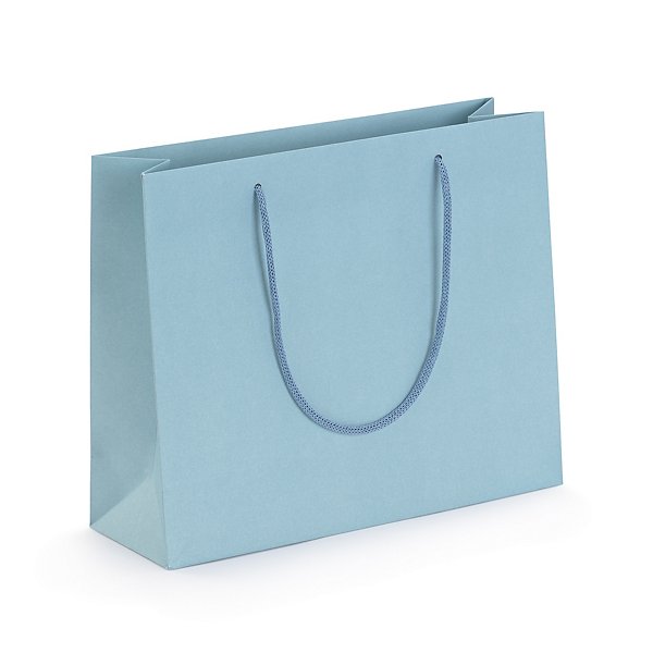 Torba kraft lux z bawełnianymi uchwytami 190x270x100 mm granatowa - 4