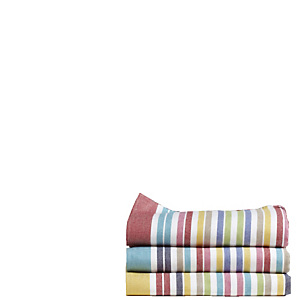 Torchon coton rayures multicolores, lot de 6 Torchon coton rayures multicolores, lot de 6