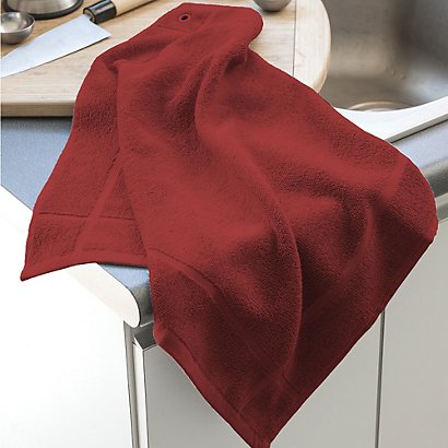Torchons vaisselle éponge coton 40 x 40 cm 450 g/m2 rouge, lot de 3