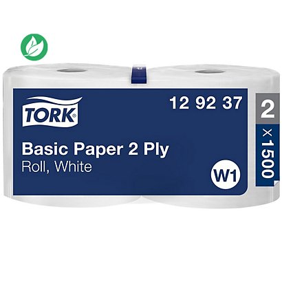 Tork Bobine d'essuyage Basic - Blanc - 1500 feuilles - 1