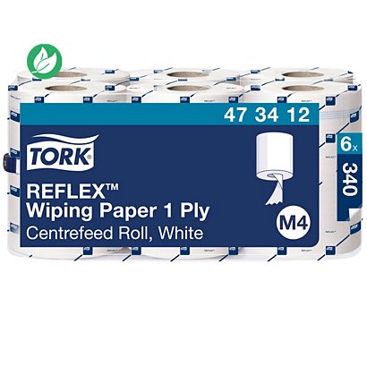 Tork Bobine d'essuyage à dévidage central Reflex maxi - 340 feuilles - Blanc - 1