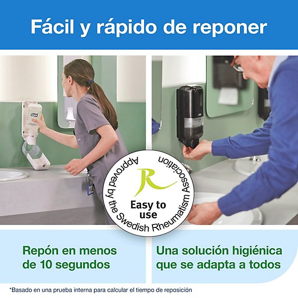 Tork Dispensador para Jabón Blanco S4, Certificado de uso fácil, Línea Elevation, 561500 - 7