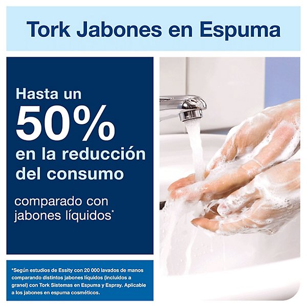Tork Esencia Suave Jabón en Espuma para Lavado de Manos S4, Reduce el consumo, 6 × 1000 ml, 520501 - 6
