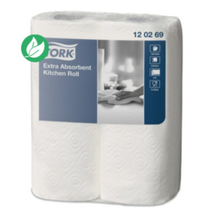 Tork Essuie-tout double épaisseur Premium extra-absorbant blanc - 120269 - Lot de 2 rouleaux de 64 feuilles Tork Essuie-tout double épaisseur Premium extra-absorbant blanc - 120269 - Lot de 2 rouleaux de 64 feuilles
