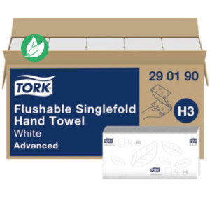 Tork Essuie-mains double épaisseur Advanced H3 blanc délitable pliage en C - 290190 - Lot de 15 paquets de 250 feuilles Tork Essuie-mains double épaisseur Advanced H3 blanc délitable pliage en C - 290190 - Lot de 15 paquets de 250 feuilles