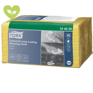 TORK Panni pulizia TNT colorati a lunga durata, Intercalati, Giallo (confezione 40 pezzi) TORK Panni pulizia TNT colorati a lunga durata, Intercalati, Giallo (confezione 40 pezzi)