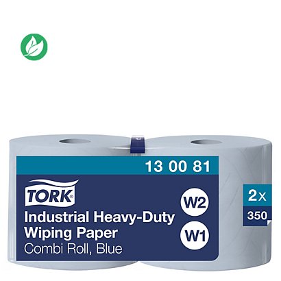 Tork Papier d'essuyage industriel 350 formats - Bleu - 1