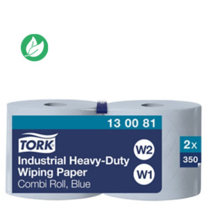 Tork Papier d'essuyage industriel ultra-résistant bleu W1/2 protège les mains - 130081 - Bobine de 119 m Tork Papier d'essuyage industriel ultra-résistant bleu W1/2 protège les mains - 130081 - Bobine de 119 m