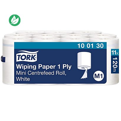 Tork Papier d'essuyage Mini M1, simple épaisseur, recyclé, blanc - 1