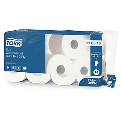 Tork Papier toilette 3 plis extra-doux - 72 rouleaux - Blanc