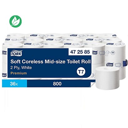 Tork Papier toilette compact T7 Mid-Size - 36 rouleaux de 800 feuilles - Blanc - 1