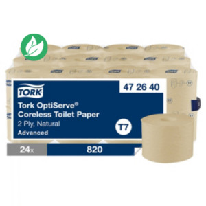 Tork Papier toilette double épaisseur gaufré marron clair Advanced - 472640 - Lot de 24 rouleaux de 820 feuilles Tork Papier toilette double épaisseur gaufré marron clair Advanced - 472640 - Lot de 24 rouleaux de 820 feuilles