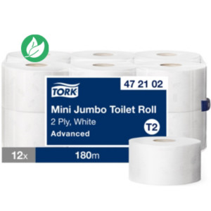 Tork Papier toilette Jumbo Advanced mini 180 m - 12 bobines - Blanc