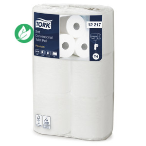 Tork Papier toilette Premium T4 double épaisseur - 72 rouleaux - Blanc