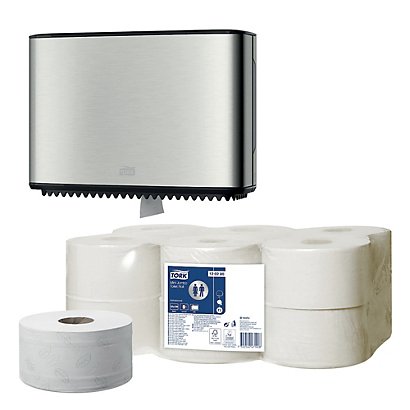 TORK Papier toilette Tork Jumbo, le kit distributeur + 12 mini bobines