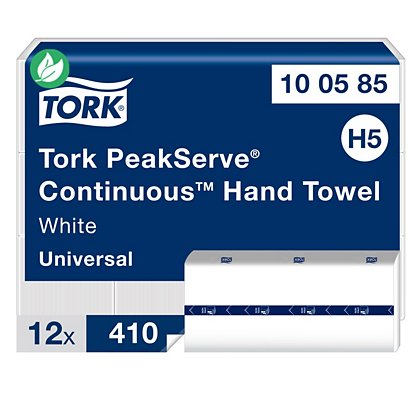 Tork PeakServe 100585 essuie-mains H5 en continu Blanc 410 feuilles  - lot de 12 - 1