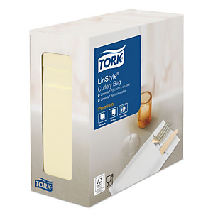 Tork Premium LinStyle® Tovagliolo portaposate, 9,5 x 21 cm, Champagne<BR> (confezione 60 pezzi) Tork Premium LinStyle® Tovagliolo portaposate, 9,5 x 21 cm, Champagne<BR> (confezione 60 pezzi)