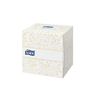 Tork Premium Mouchoirs double épaisseur extra-doux - Boîte cubique de 100 feuilles - Blanc