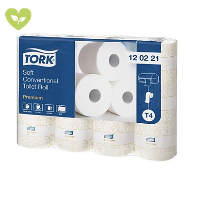Tork Premium Rotolo carta igienica tradizionale Soft, 2 veli, Superficie goffrata, 190 fogli, 95 mm, Bianco - 1
