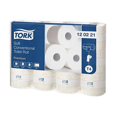 Tork Premium Rotolo carta igienica tradizionale Soft, 2 veli, Superficie goffrata, 190 fogli, 95 mm, Bianco - 1