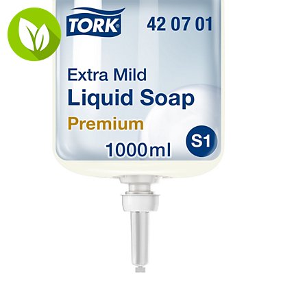 Tork Premium S1 Jabón líquido de manos, extra suave, cartucho, sin perfume, 1 l - 1