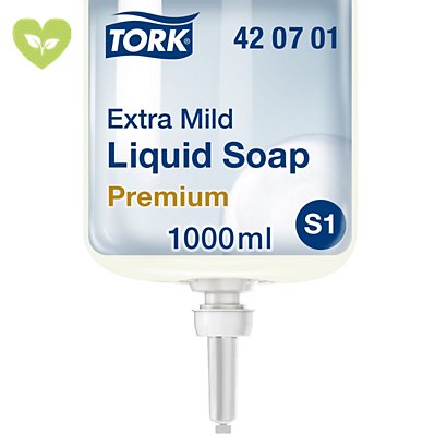 Tork Premium S1 Sapone liquido per le mani ultra delicato, Inodore, Cartuccia, 1 l - 1